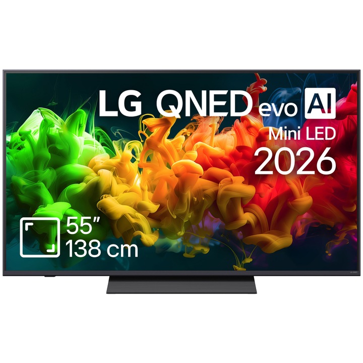 Televizor QNED Evo Smart LG 55QNED8EB3B, ULTRA HD 4K, HDR, 139 cm