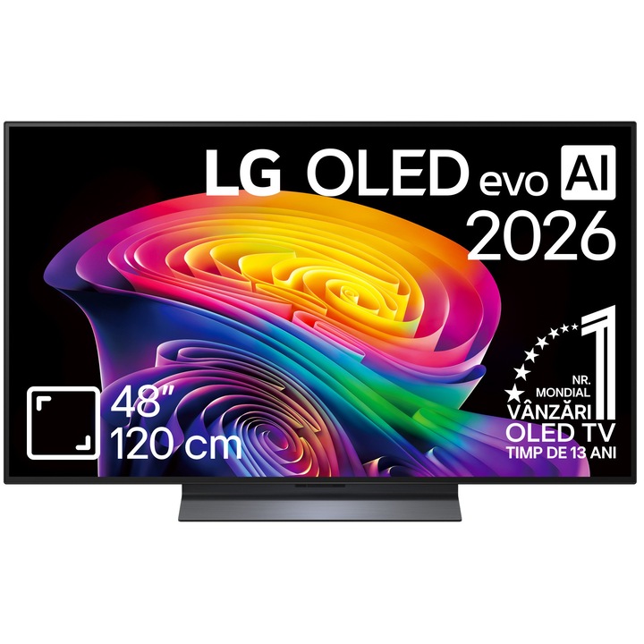 Televizor LG OLED Evo 48C6ELB, 121 cm, Smart, 4k Ultra HD, 165 Hz, Clasa E (Model 2026)