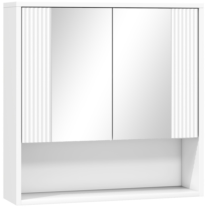 Fali szekrény, HOMCOM, PAL, MDF, 60 x 16 x 60 cm, Fehér
