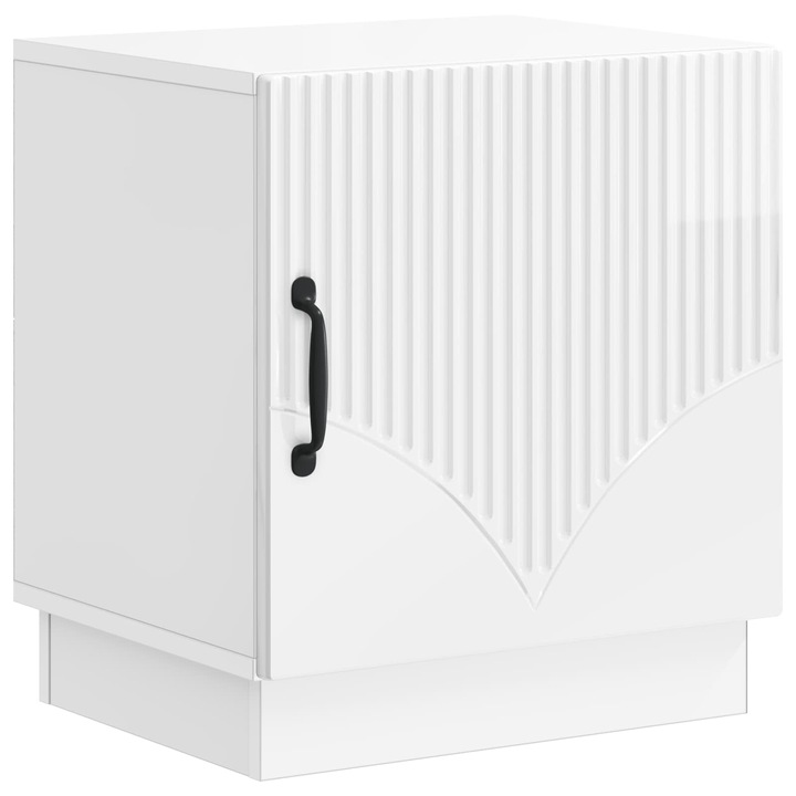 Noptiera vidaXL, Alb foarte lucios 43 x 34 5 x 47 cm Lemn prelucrat
