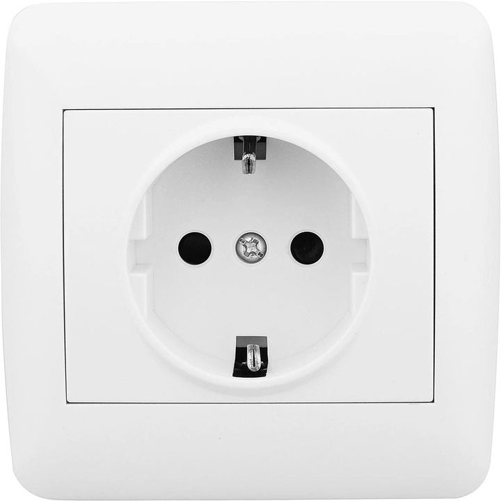BODNER Schuko aljzat, 16A, 250V, ABS, fehér