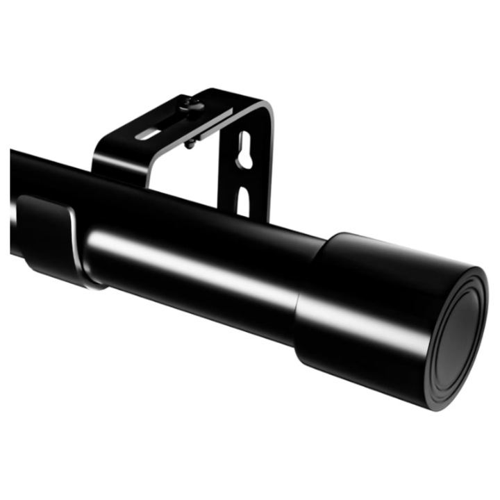 Galerie perdea extensibila, lungime reglabila 67-120 cm, suporti montaj inclusi, metal, Negru