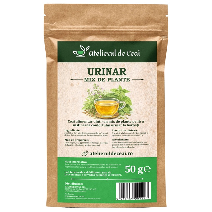 Ceai urinar - mix de plante pentru barbati Atelierul de Ceai, 50 g