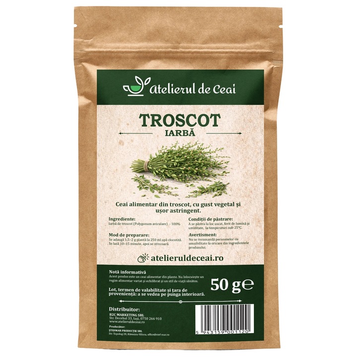 Ceai de iarba de troscot Atelierul de Ceai, 50 g