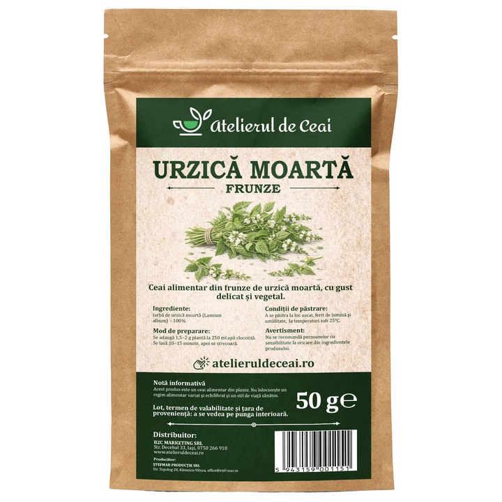 Ceai de iarba de urzica moarta Atelierul de Ceai, 50 g