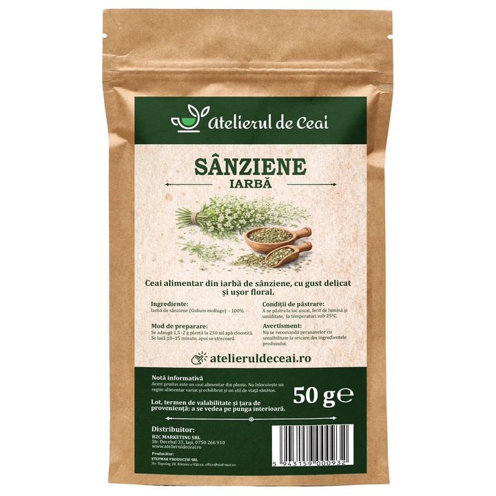 Ceai de iarba de sanziene Atelierul de Ceai, 50 g