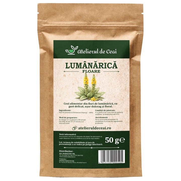 Ceai de flori de lumanarica Atelierul de Ceai, 50 g