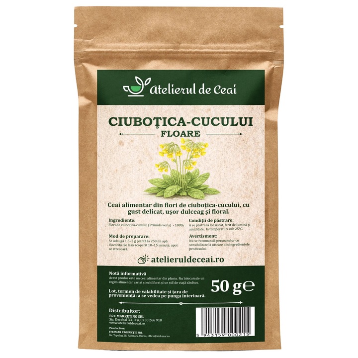 Ceai de flori de ciubotica-cucului Atelierul de Ceai, 50 g