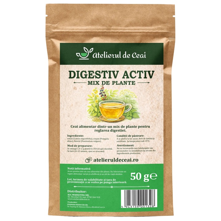 Ceai digestiv activ - mix de plante digestive Atelierul de Ceai, 50 g