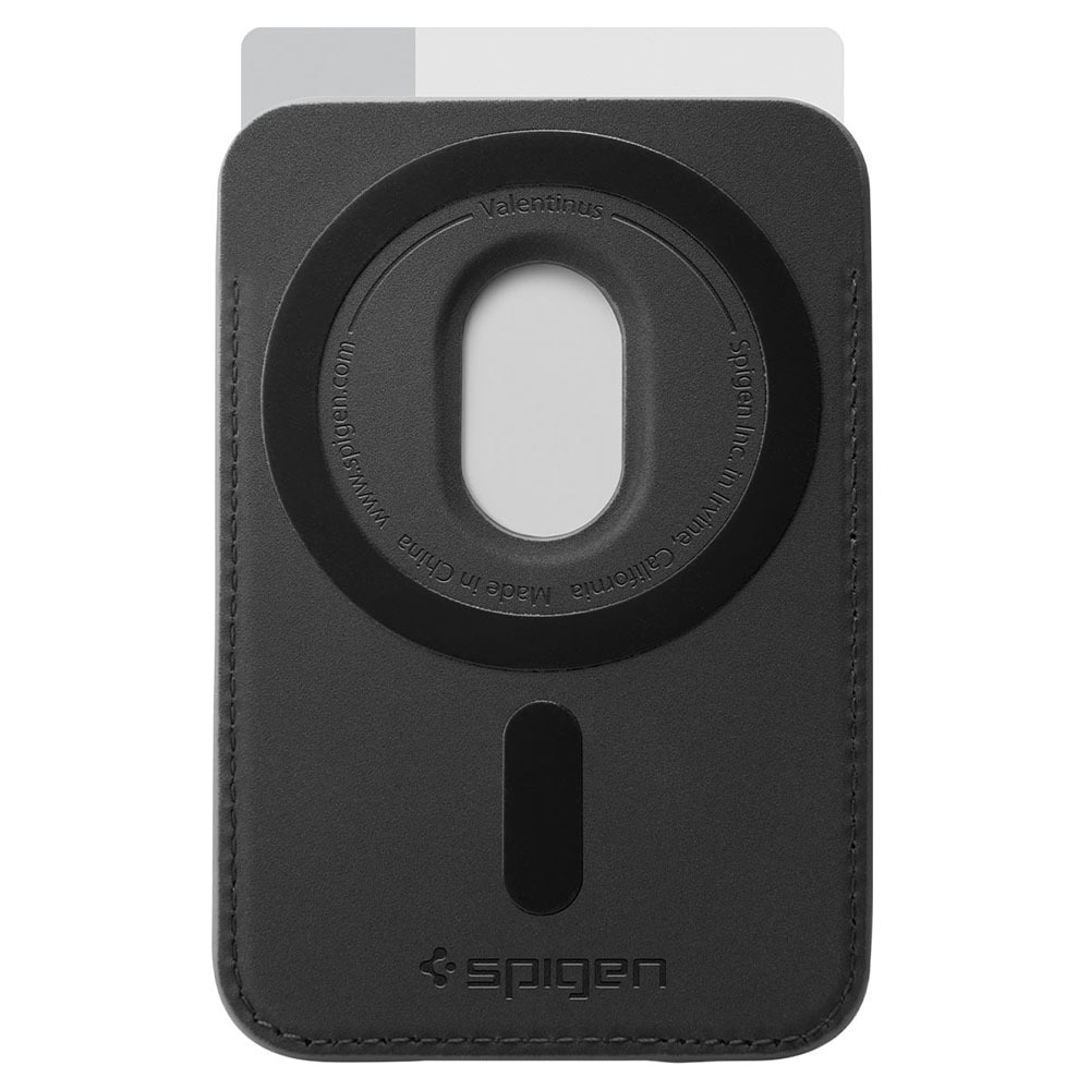Portofel Spigen Valentinus Wallet MagFit, 5 carduri, Compatibil MagSafe, Piele ecologica, Calitate premium, Negru