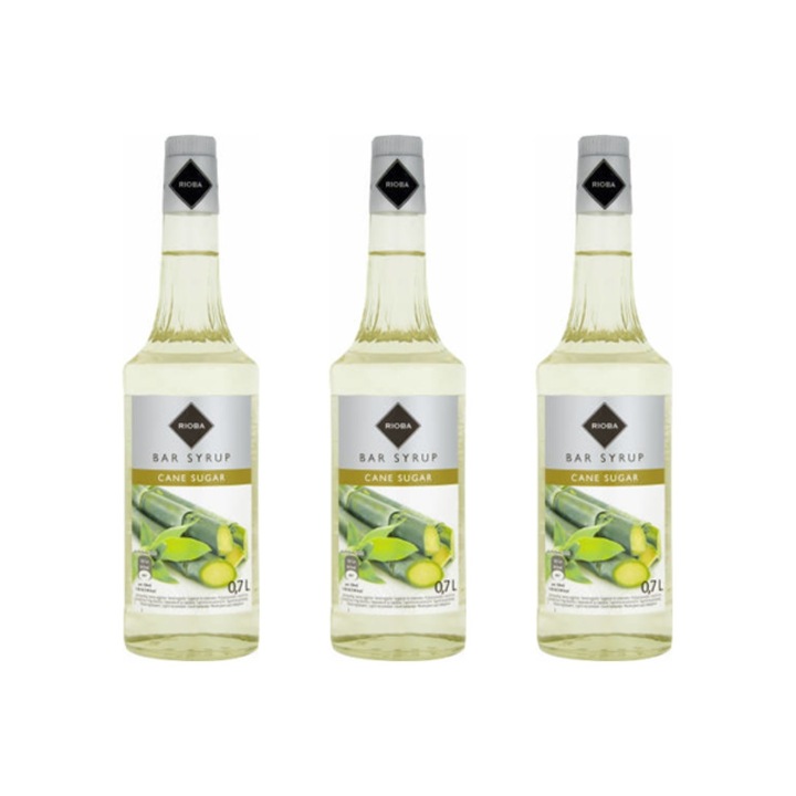Sirop de bar, Rioba, zahar din trestie, set 3 bucati, 3 x 700 ml