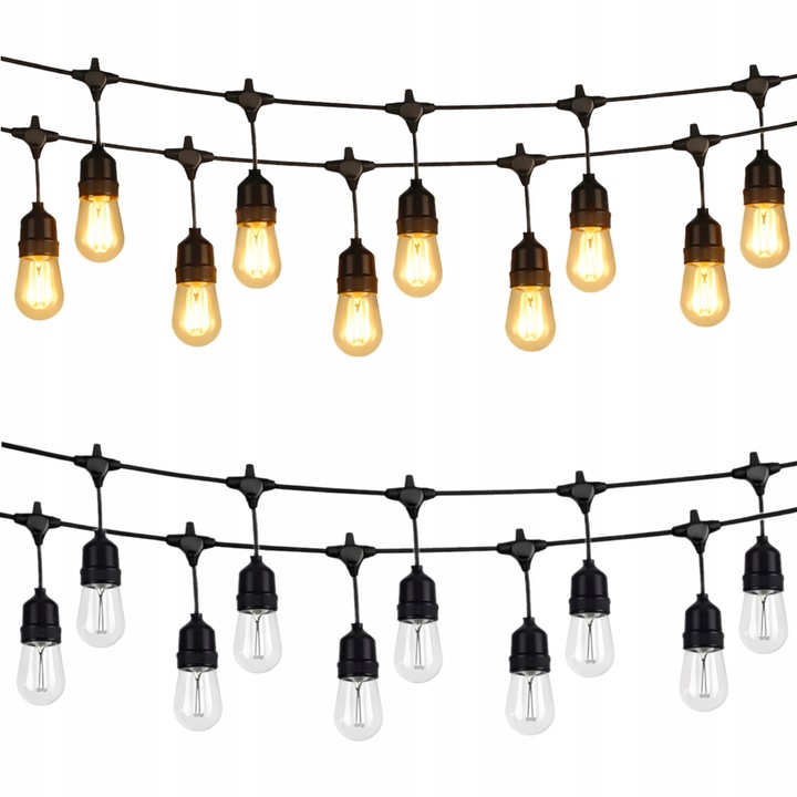 Ghirlanda luminoasa LED exterior 20 m 20 becuri E27 lumina calda gradina terasa
