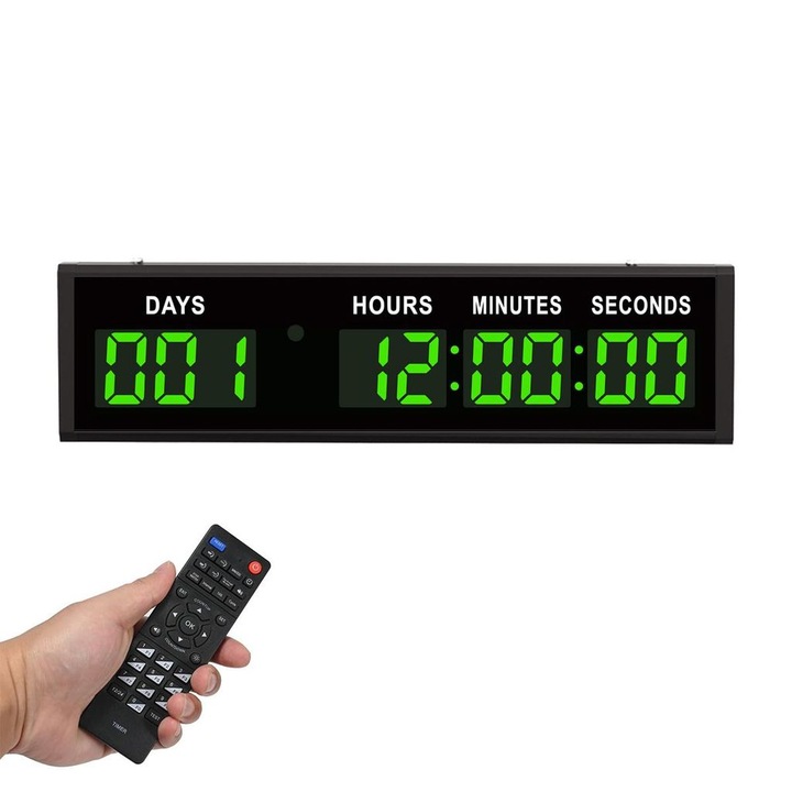 Timer digital LED, multifunctional, ecran mare, verde