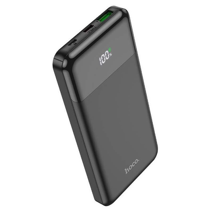 Baterie Externă cu Încărcare Rapidă, Hoco J102 Power Bank 20W PD 10000 mAh, Negru
