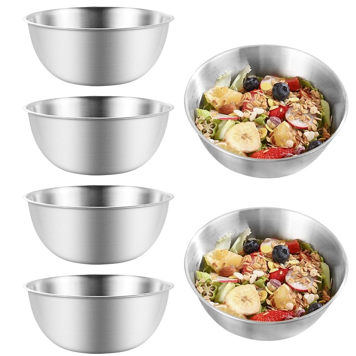 Inox tálkészlet 6 darabos 17cm 700ml inox