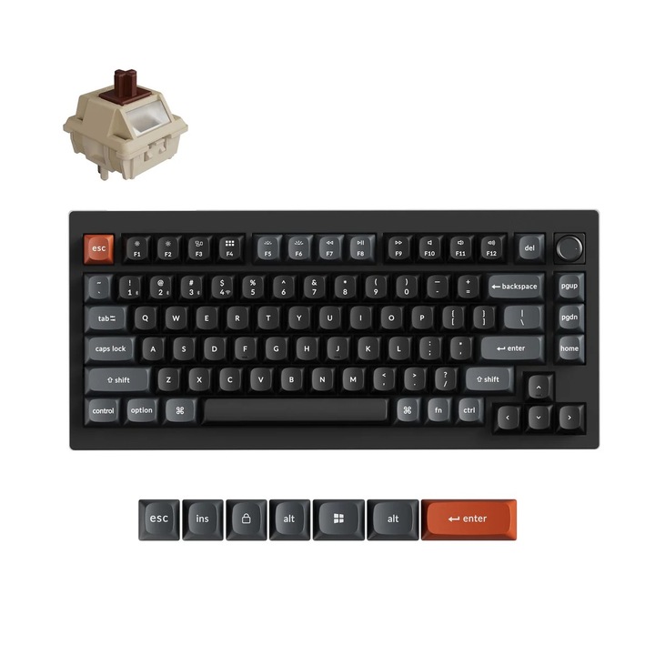 Клавиатура Безжична механичка клавиатура Keychron V1 Ultra 8K - Silk POM Switch Brown V1U-D3