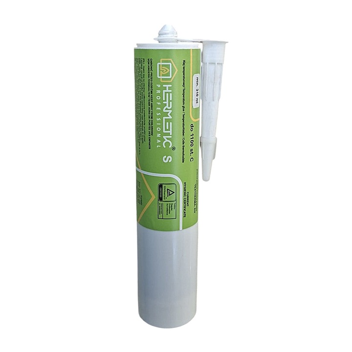 Adeziv termic, 1100 °C, 310 ml, HERMETIC, pentru lipirea snurului de etansare la cazane, sobe si seminee