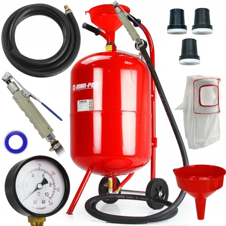 Sablator cu rezervor 76L Mar-Pol M80592, tip sifon, 4, 3-7, 5 bar, consum aer 400-700 l/min