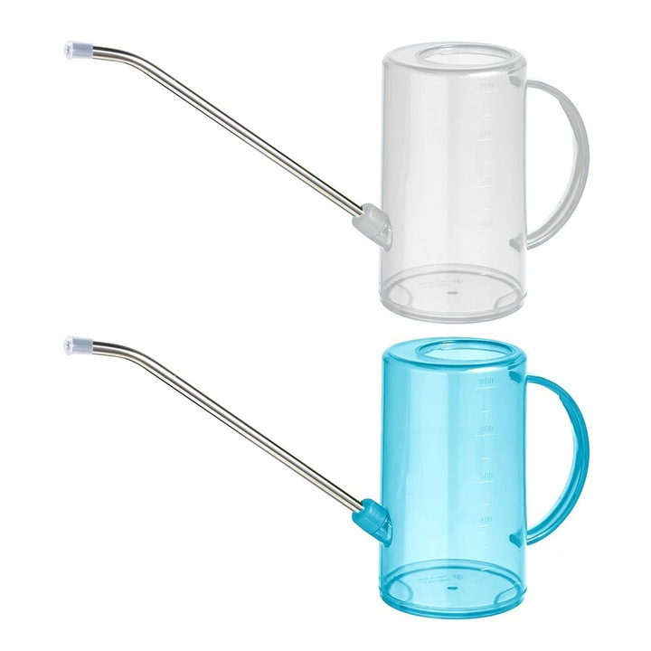 Stropitoare gradina 1L, inox, transparent cu scara, verde militar, 23x10cm