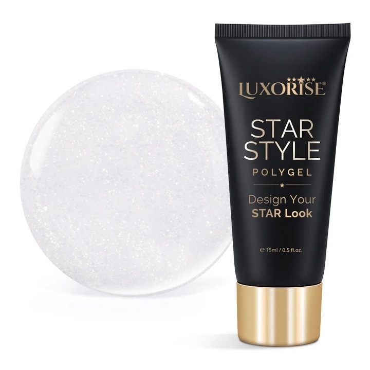 Polygel LUXORISE STAR STYLE - STAR ICON Kollekció, Diamond White, 15ml