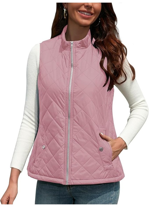 Vesta Roz usoara, captusita, respirabila, cu buzunare laterale inclinate, XL