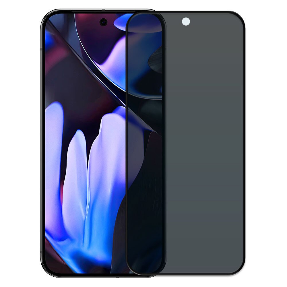 Folie din sticla securizata pentru Google Pixel 9 Pro XL, HAMSTERBOX Privacy Shield, Protectie completa ecran, Full face, Aplicare rapida, Case Friendly, Negru