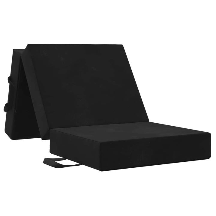 vidaXL Összecsukható kanapéágy 75 x 63 x 45 cm Fekete 900147