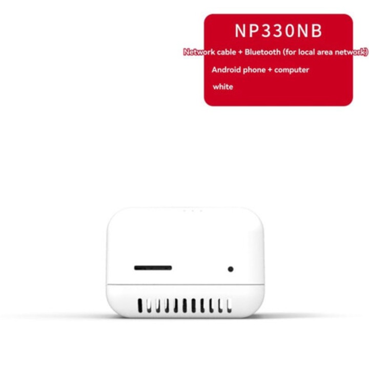 Server imprimanta retea USB 2.0 NP330, compact, 100Mbps, RJ45, 2 buc, alb