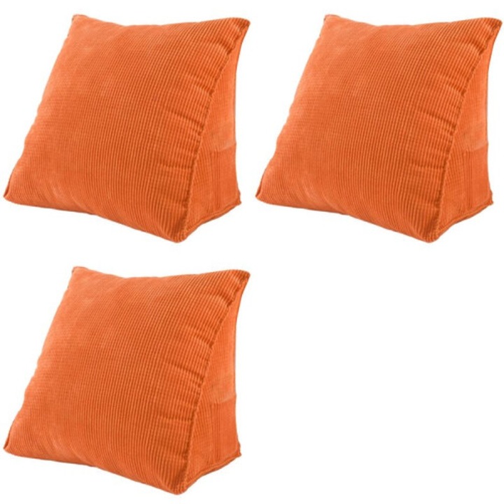 Háttámla párna, ék alakú párna, memóriahab, egyszínű, 3 db