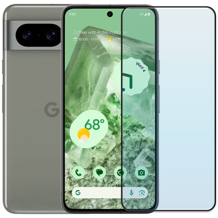 Folie din sticla securizata pentru Google Pixel 8, HAMSTERBOX Glass Shield, Protectie completa ecran, Full face, Aplicare rapida, Case Friendly, Transparenta