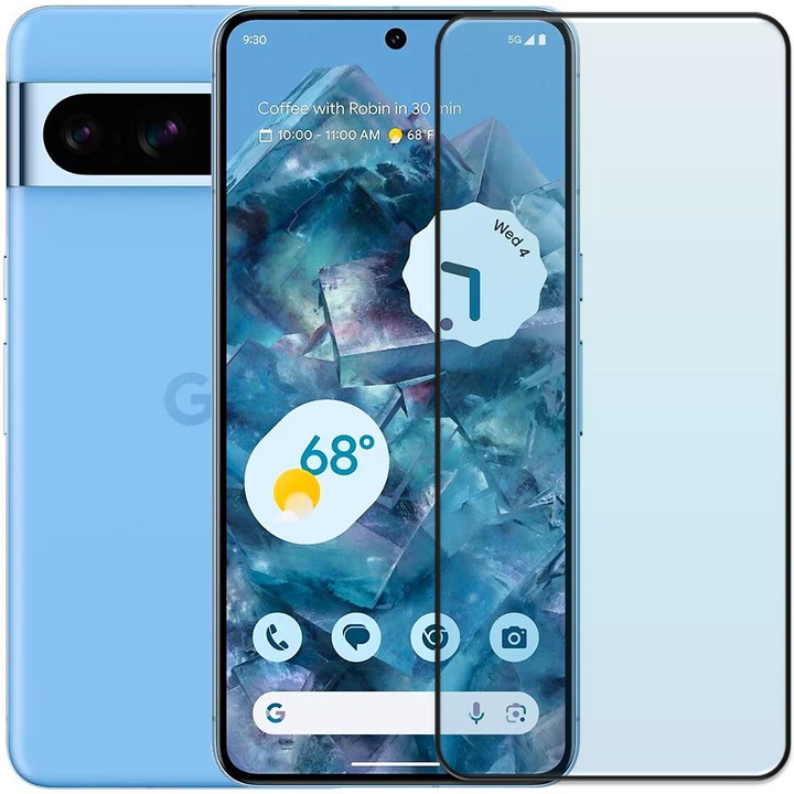 Folie din sticla securizata pentru Google Pixel 8 Pro, HAMSTERBOX Glass Shield, Protectie completa ecran, Full face, Aplicare rapida, Case Friendly, Transparenta