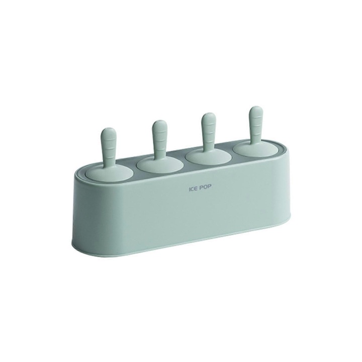 Forma silicon pentru inghetata, 4 betisoare reutilizabile, multicolor, 60ml