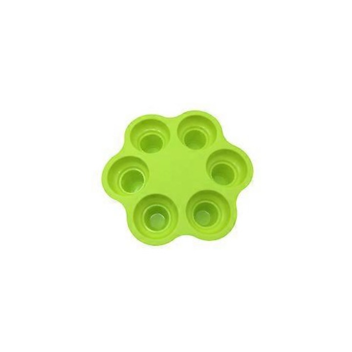 Forma silicon flori, 6 compartimente, verde, 26.5x26.5x4cm