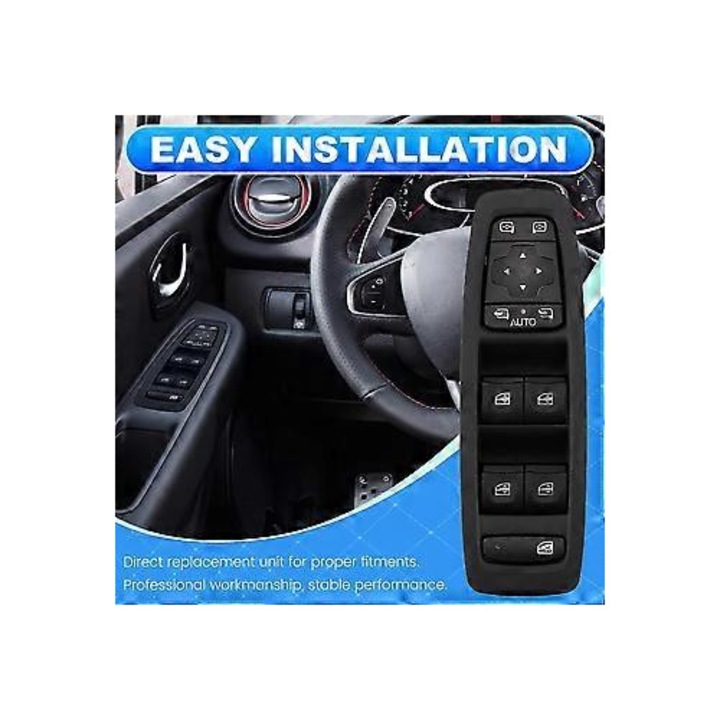 Comutator geam electric, negru, plastic, 25401-2952R, 2015-2022, 2018, Kadjar