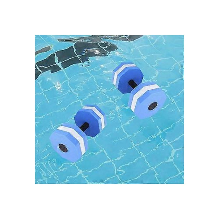 Set 2 gantere apa, EVA, 28x16x16cm, albastru