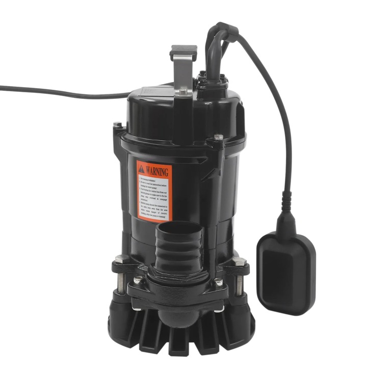 Merülő szennyvízszivattyú, 550W, maximális áramlási sebesség 16m³/h, emelési magasság 15m, fekete
