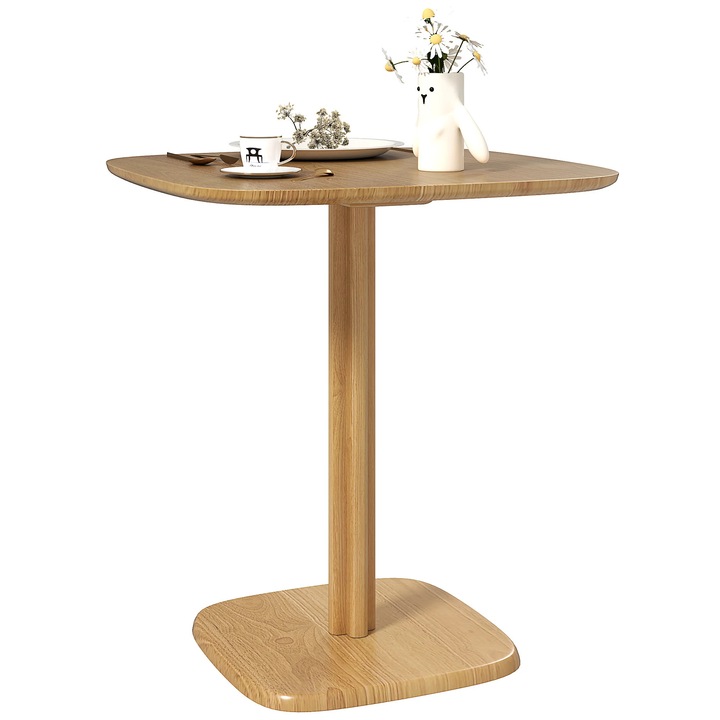 Masa de dining din lemn, Masa de bucatarie patrata, 70x70x75 cm, Pentru 4 persoane, Pentru spatii mici, Stil modern, Necesita asamblare
