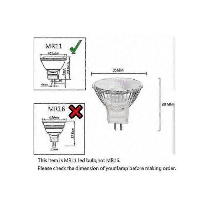 Халогенна крушка MR16 12V 35W, топло бяла, димируема, 45x50mm, комплект 8 броя