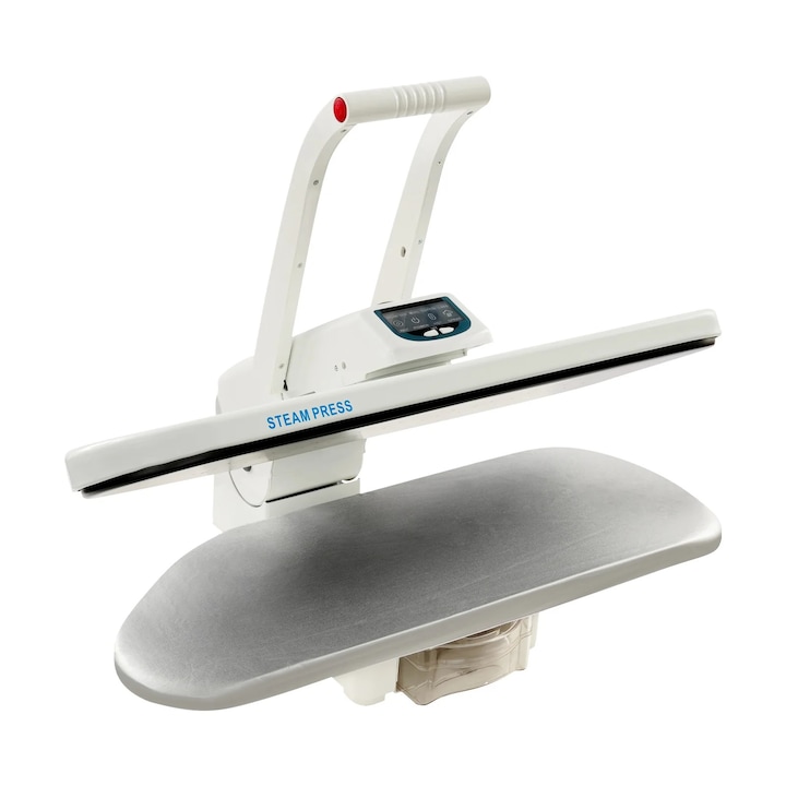Presa de abur pentru haine, Model de masa, Putere 1600 W, Suprafata de presare 66 cm, Rezervor 1 l, Ecran tactil, EU 220–240 V, Alb