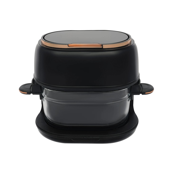 Digitális forrólevegős fritőz, Airfryer 4 l, 1350 W, érintőképernyő, hőmérséklet 60–190 °C, boroszilikát üvegkosár, EU csatlakozó