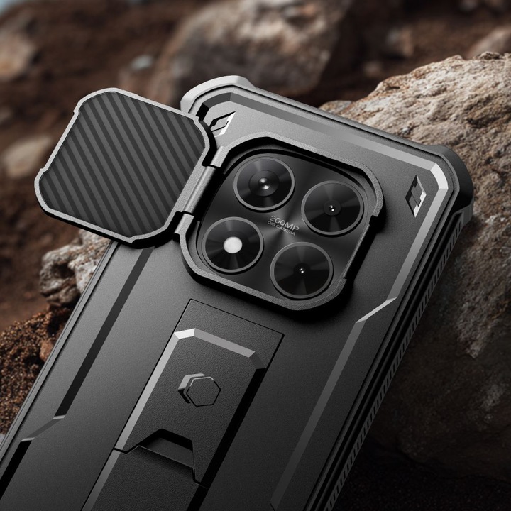 Tech-Protect Kevlar Cam Plus tok kompatibilis Xiaomi Redmi Note 15 Pro 5G, Fekete