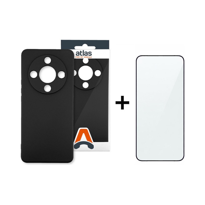 Set husa silicon si folie sticla compatibil cu Honor Magic8 Lite