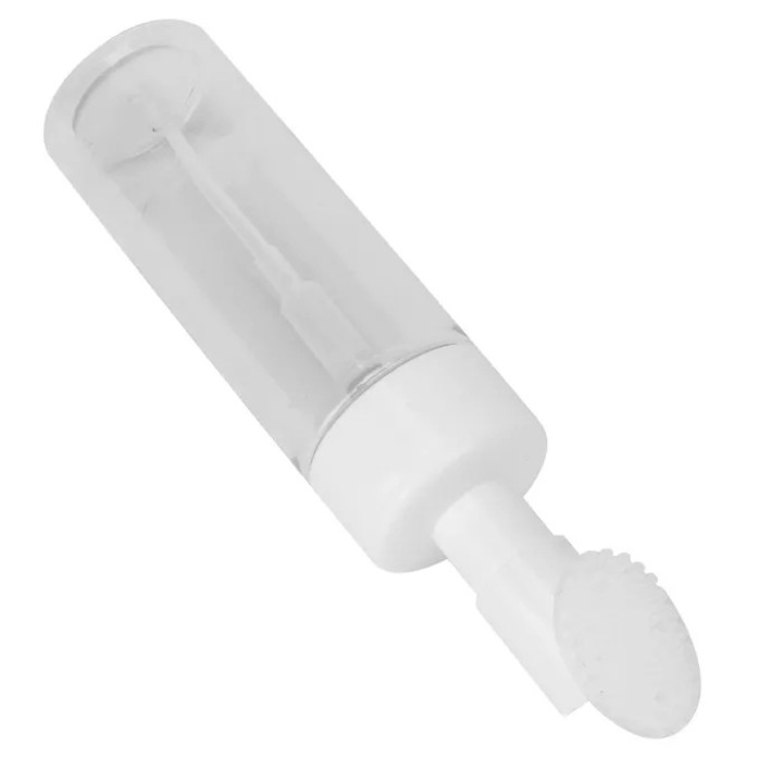 Habzó arctisztító flakon, szilikon kefe, 200ml, fehér