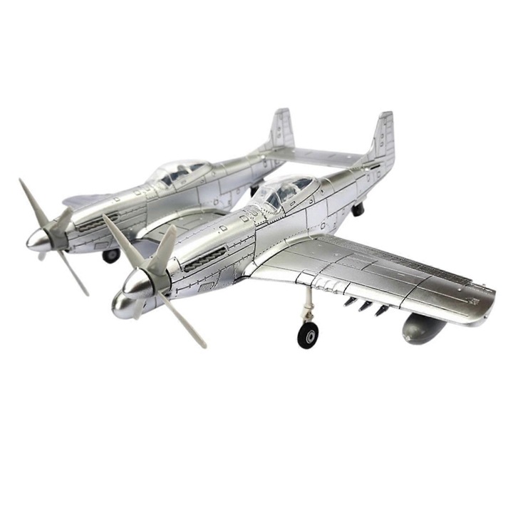 Model avion 4D 1/48 din plastic, argintiu, 20.5x28.5x5.2cm