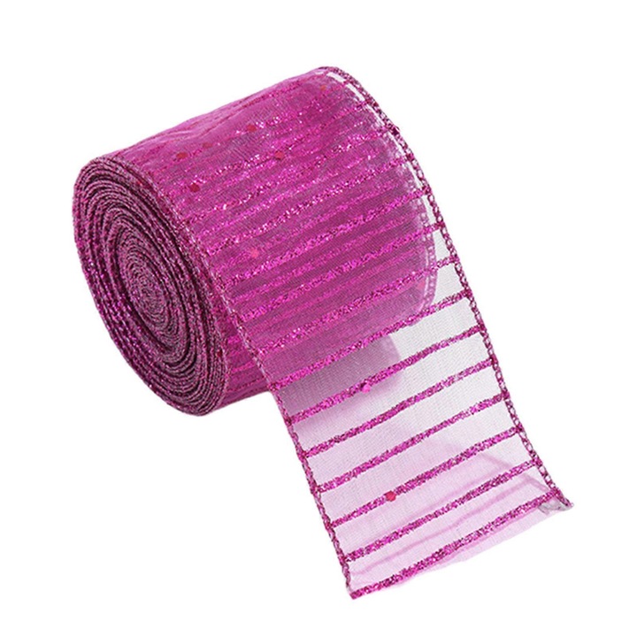 Panglica Craciun, multicolor, poliester, 6.3cm/5cm latime, 1 rola