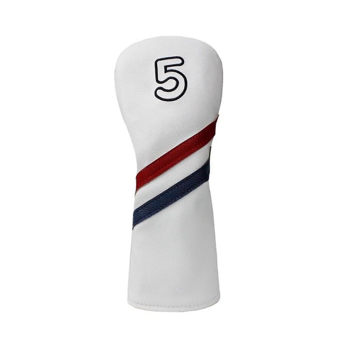 Husa protectie capete crose golf, piele PU, negru rosu, 12.5x30cm