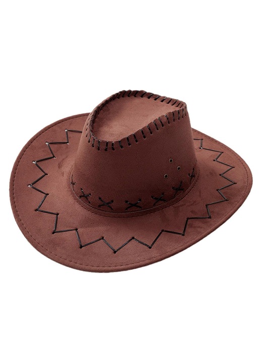 Palarie cowboy western, multicolor, marimi adult si copii, material piele intoarsa