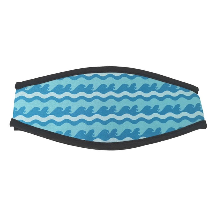 Curea neopren pentru masca scufundari, protectie par, albastru, 18.5x8cm
