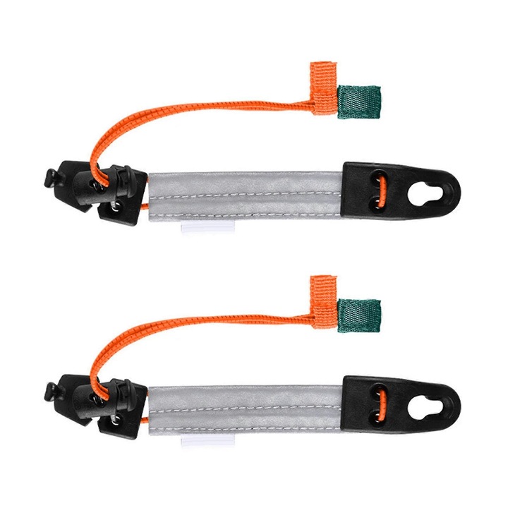 Set 2 benzi elastice reflectorizante pentru glezna, portocaliu, 34x67cm