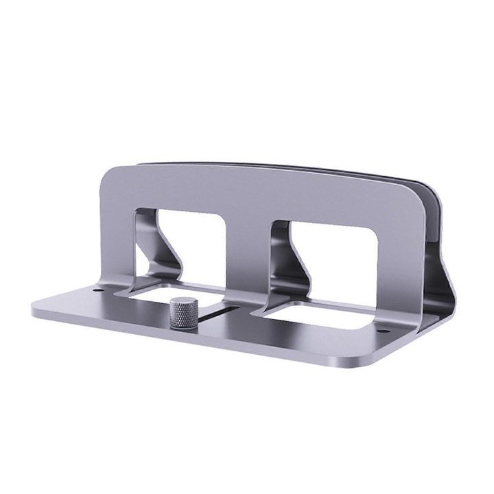 Suport vertical laptop aluminiu ajustabil 14-50mm argintiu 10x6cm